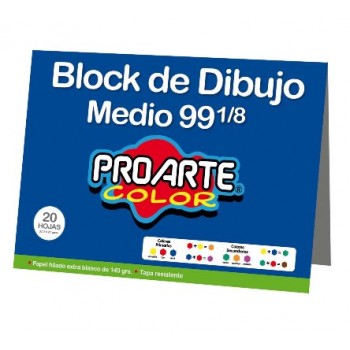 Block de Dibujo Medio N°99 1/8 20 Hojas PROARTE