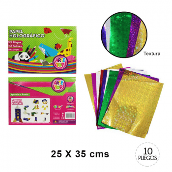 Papel Holografico 10 Hojas ARTE TOP