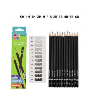 Lápices Grafitos de Dibujo 12 Unidades ARTE TOP