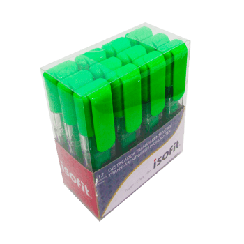 Destacador Transparente Verde 12 Unidades Isofit