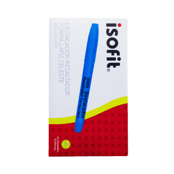 Destacador lapiz Celeste 12 Unidades Isofit