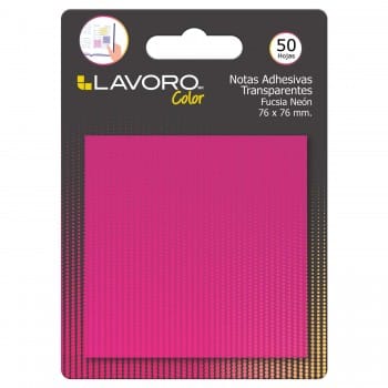 Notas Adhesivas Fucsia Transparente 76x76mm Lavoro