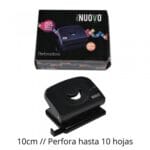 Perforadora Metálica 10 Hojas 10x6 cm Negro Nuovo